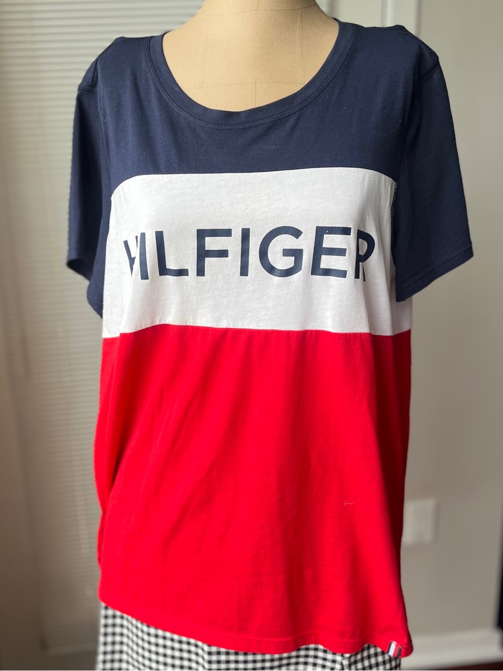 Tommy Hilfiger Colorblock Logo Tee - Navy White Red